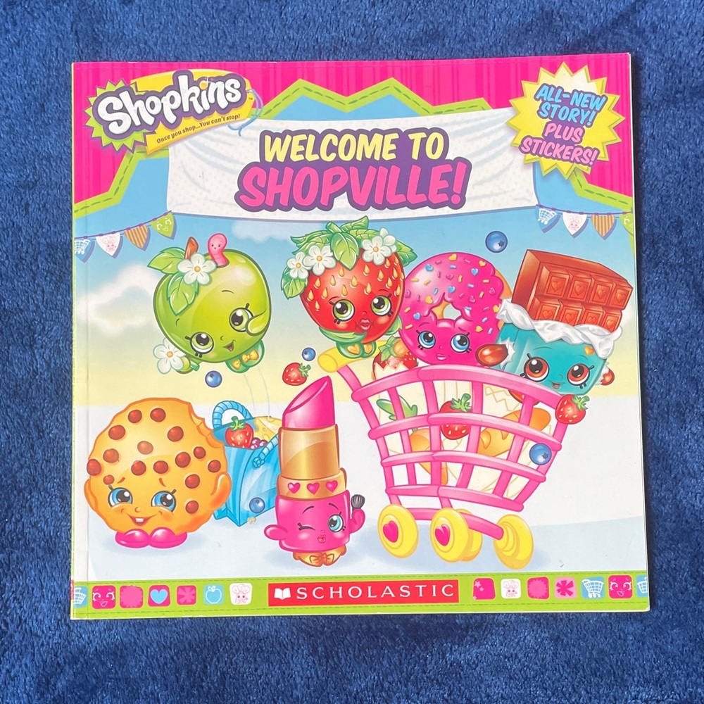 Scholastic Shopkins Welcome to Shopville Book with Stickers